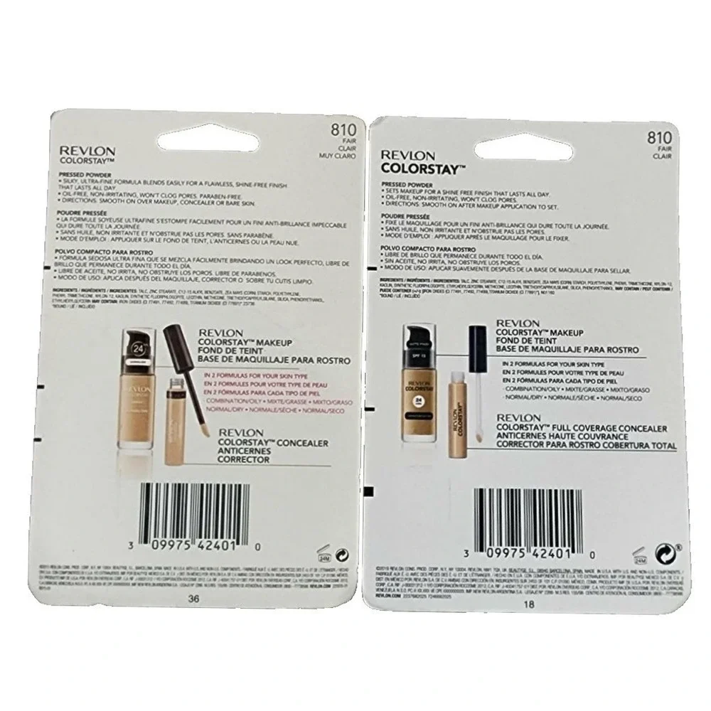 Revlon ColorStay Pressed Powder 810 Fair Shine Free 16 Hours Makeup Set of 2‎
